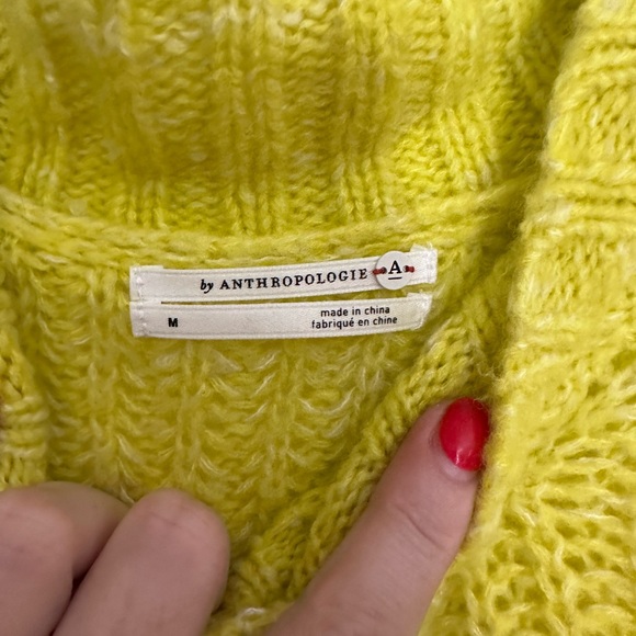 Anthropologie sweater bright yellow size M. - Picture 4 of 5